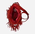 Ladies Messenger Bag Tassel Fringe Cross Body Shoulder Suede Bag