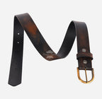 Men's Vintage Buckle Waxed Leather Belt