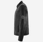 EIRIS Men's Leather Racer Jacket in Black