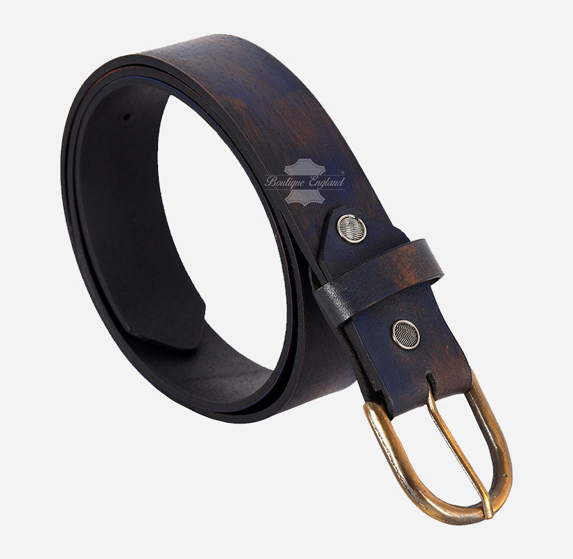 Men's Vintage Buckle Waxed Leather Belt