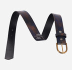 Men's Vintage Buckle Waxed Leather Belt