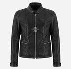 RELISH Women's Black Leather Racer Jacket