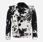 QUAZA Men's Cowhide Leather Fur Jacket