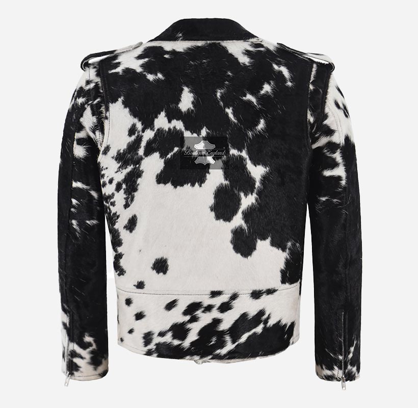 QUAZA Men's Cowhide Leather Fur Jacket