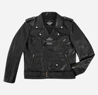 THROTTLE Men's Croc Print Leather Biker Jacket