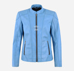 SARNIA Women's Racer Fitted Leather Jacket