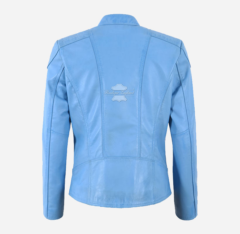 SARNIA Women's Racer Fitted Leather Jacket