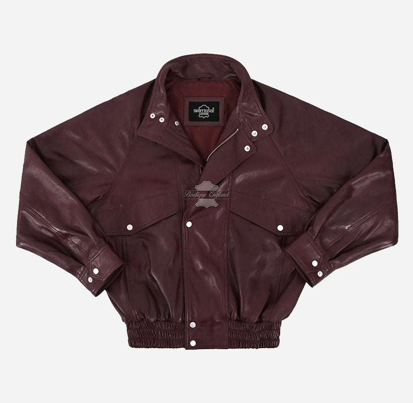 GRIZZLY Men's Leather Blouson Bomber Jacket