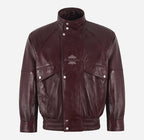 GRIZZLY Men's Leather Blouson Bomber Jacket
