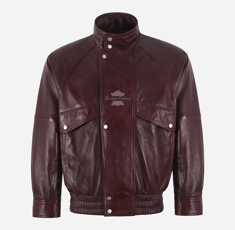 GRIZZLY Men's Leather Blouson Bomber Jacket