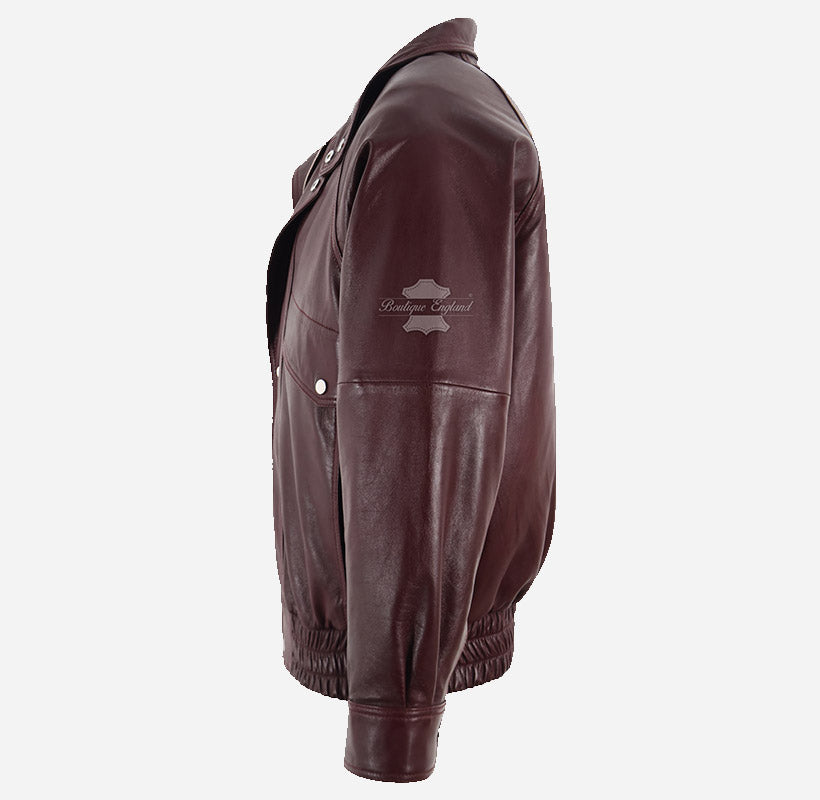GRIZZLY Men's Leather Blouson Bomber Jacket