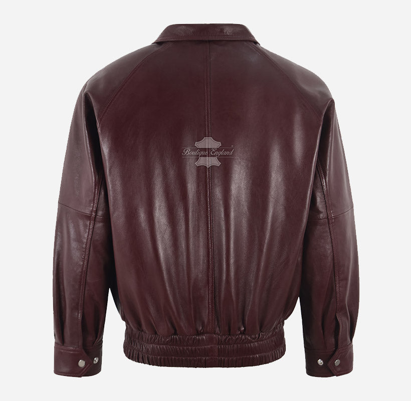 GRIZZLY Men's Leather Blouson Bomber Jacket