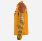 VALOR Men's Leather Racer Jacket Asymmetrical Zip