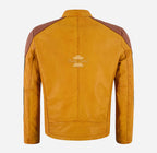 VALOR Men's Leather Racer Jacket Asymmetrical Zip