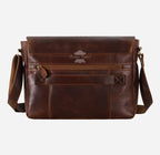Laptop Messenger Bag in Chestnut Crazy Horse Leather