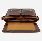 Laptop Messenger Bag in Chestnut Crazy Horse Leather