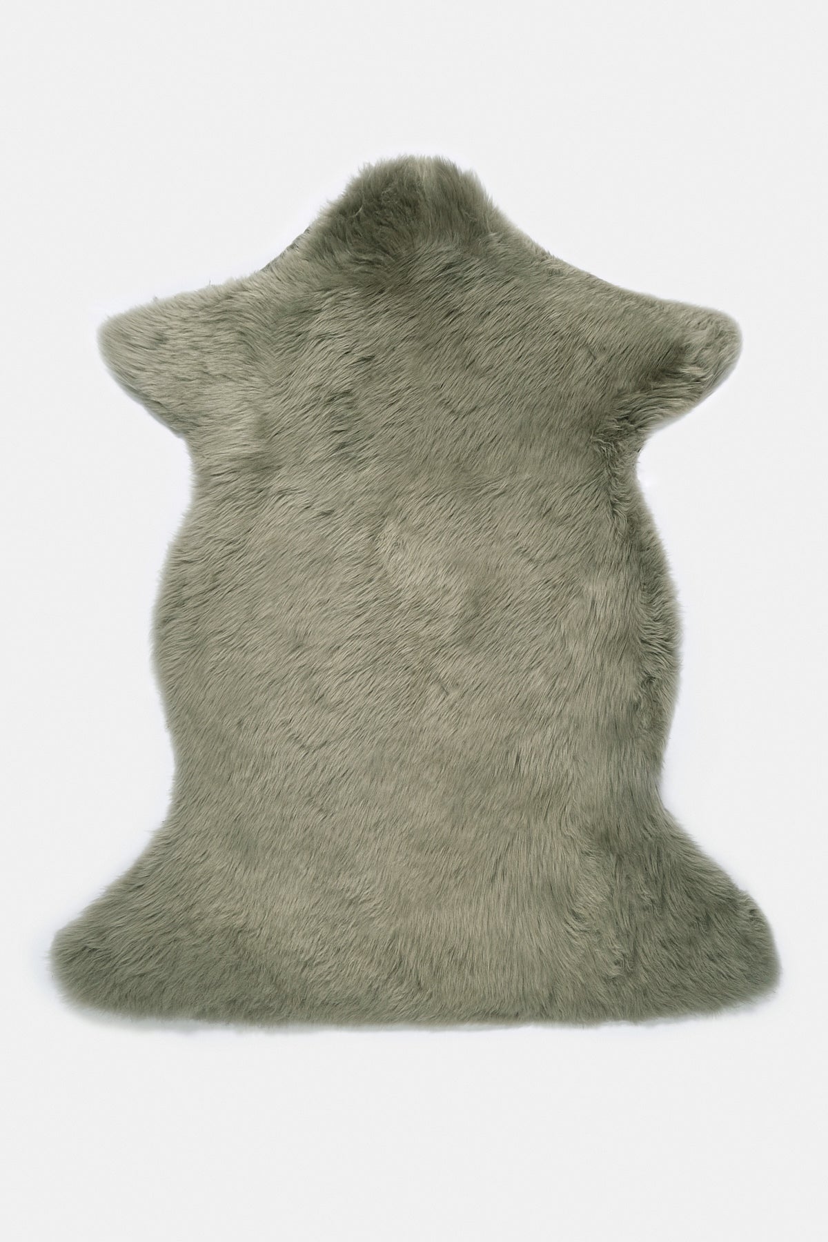 Real Single British Sheepskin Light Green Rug