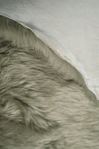 Real Single British Sheepskin Light Green Rug