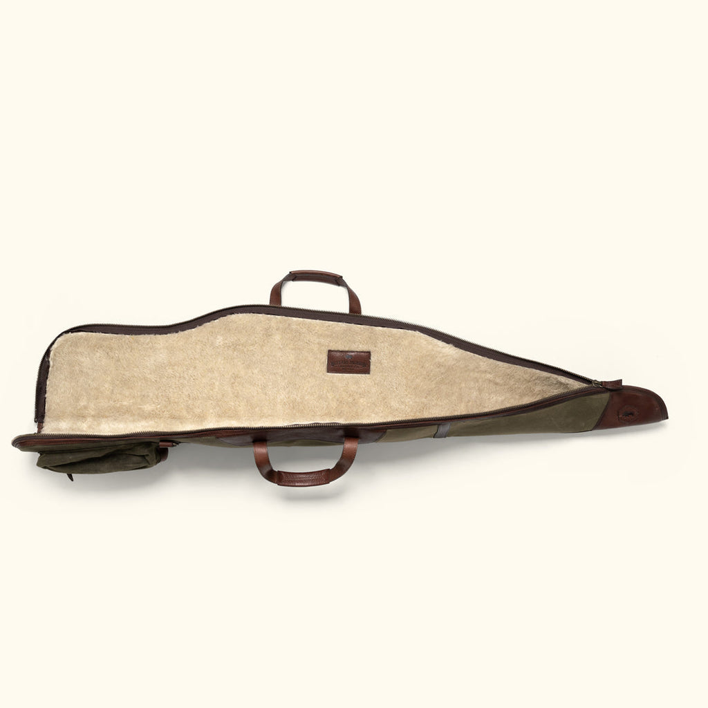 Dakota Waxed Canvas Rifle Case | Green w/ Dark Briar Leather