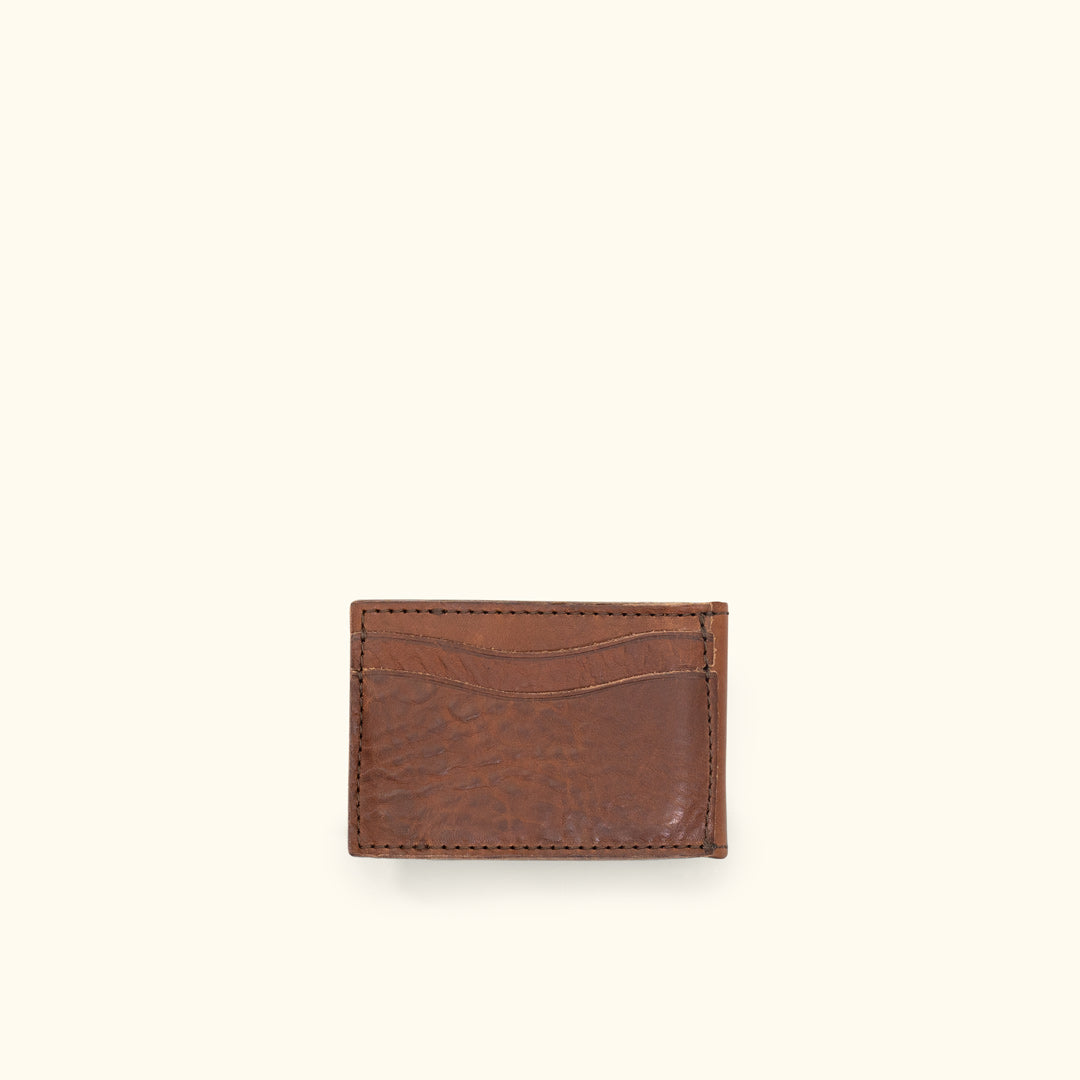 Dakota Leather Bifold - Metal Money Clip Wallet | Chestnut Brown