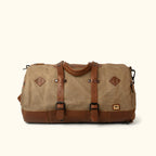 Dakota Waxed Canvas Duffle Bag/Backpack | Field Khaki w/ Chestnut Brown Leather