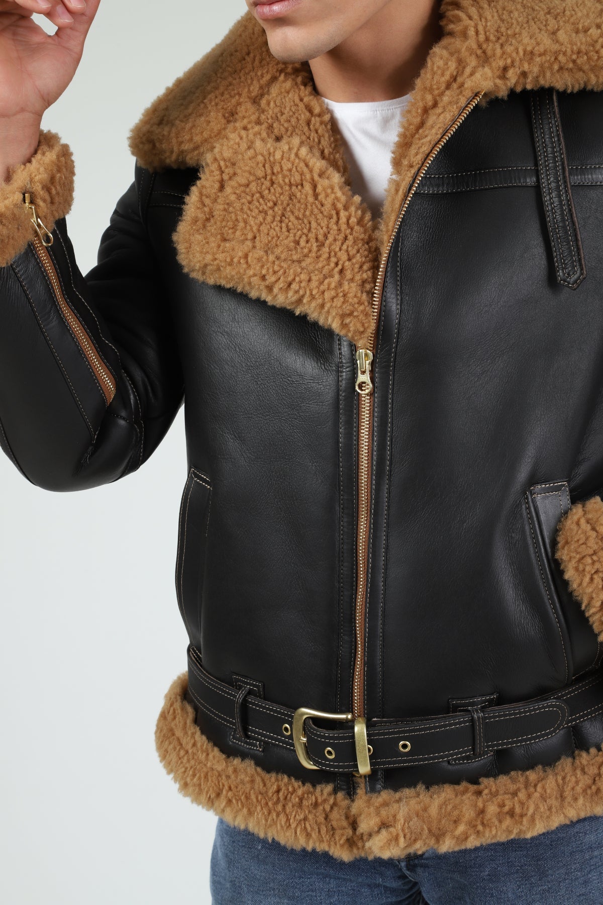Charles Sheepskin Aviator Jacket