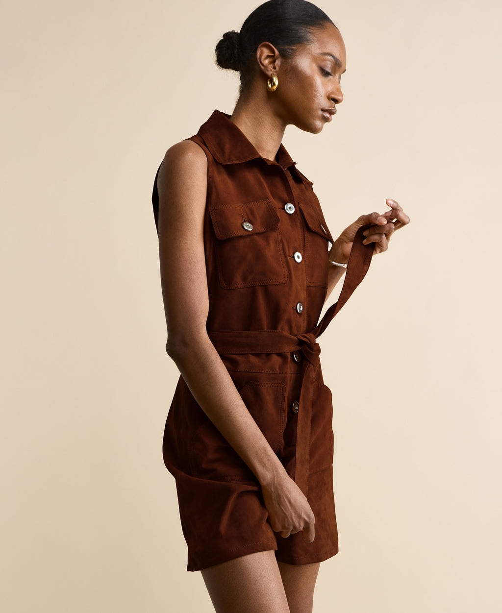Alina Suede Romper