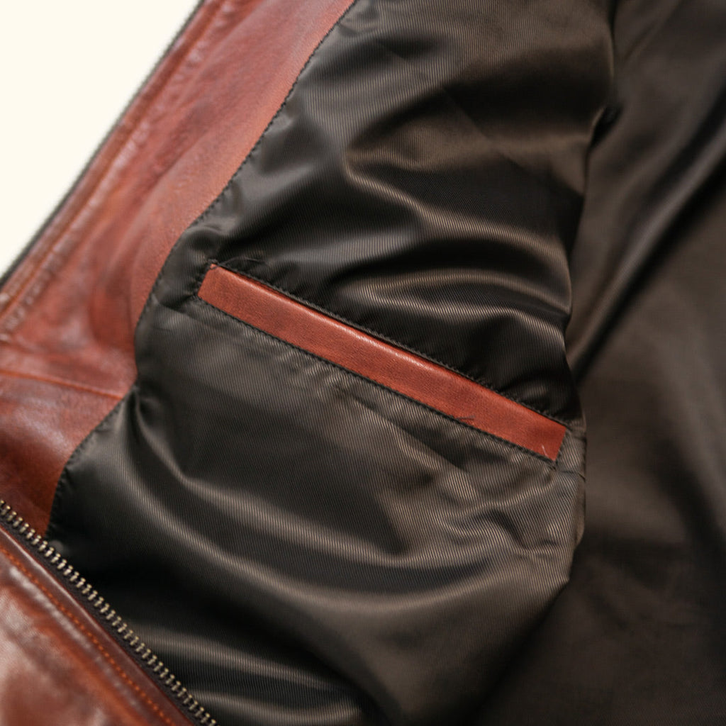 Elkhorn Leather Jacket | Distressed Brown & Chestnut