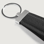 Elroy Black Leather Keychain