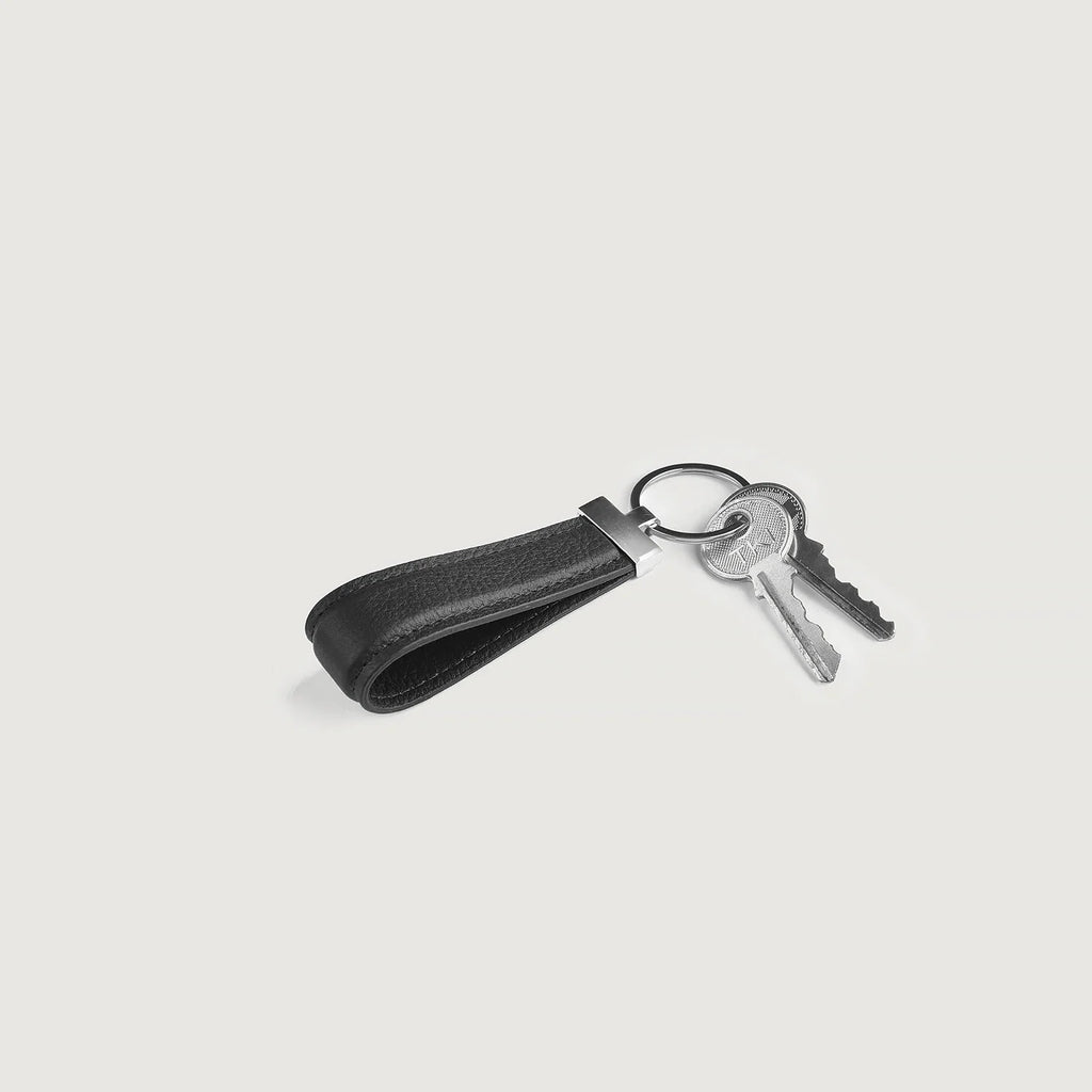 Elroy Black Leather Keychain