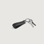 Elroy Black Leather Keychain