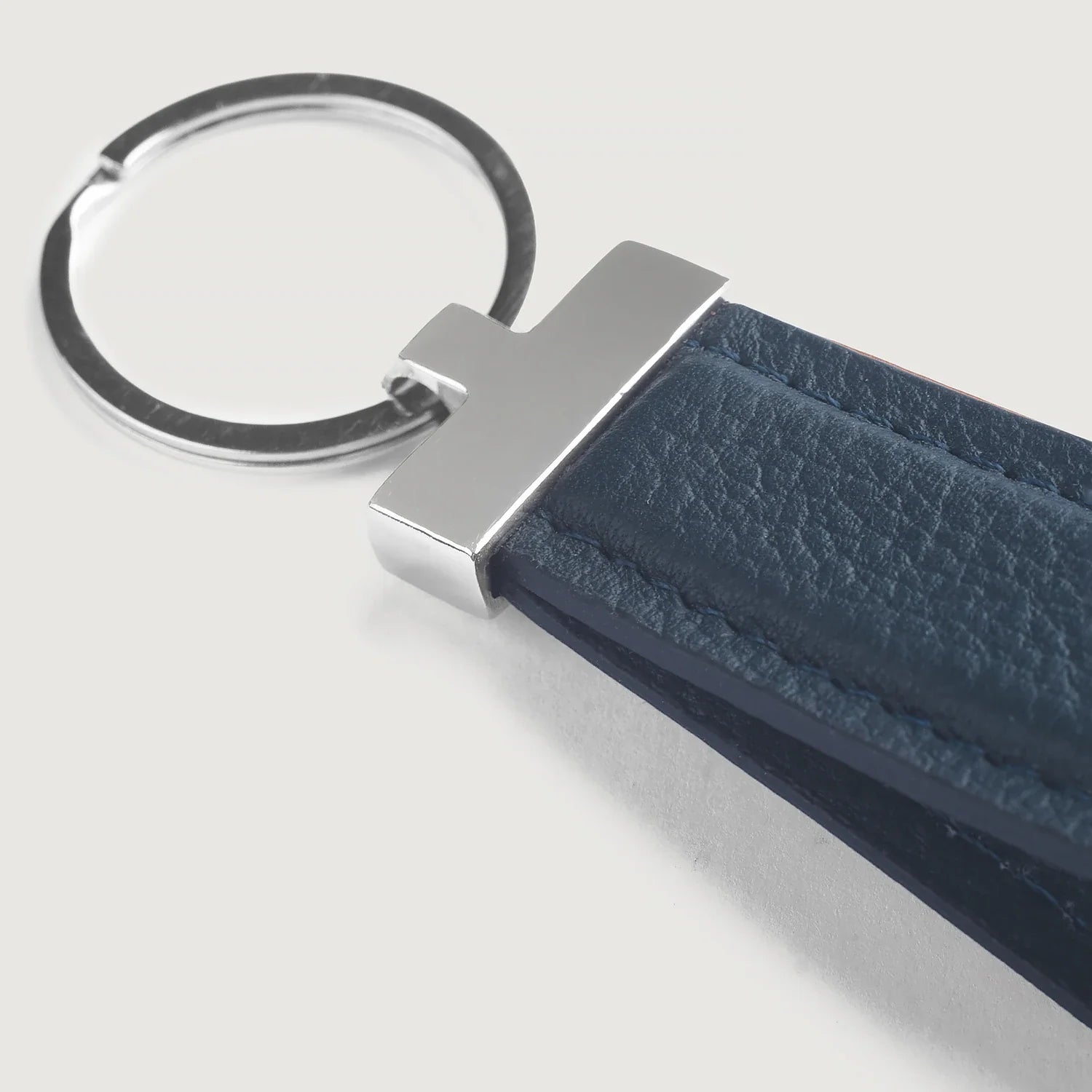 Elroy Blue Leather Keychain