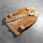 Erica Shearling Beige Leather Coat