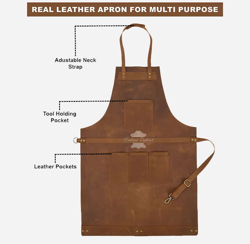 Heavy Duty Leather Apron for Men – Multipurpose