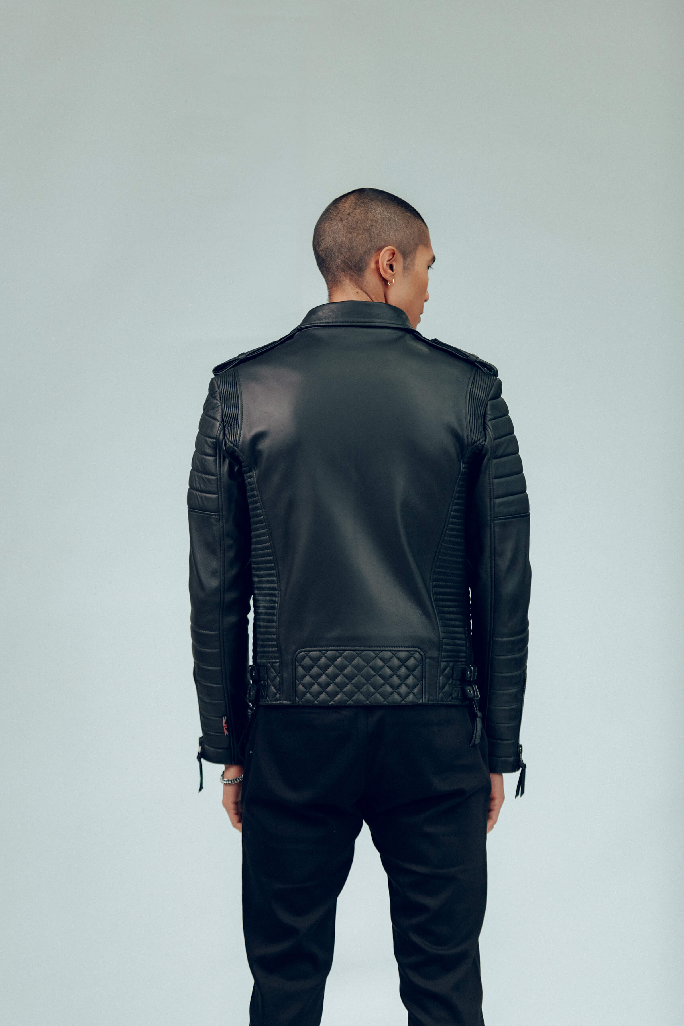 Kay Michaels 2.0 Gun Metal Hardware Leather Jacket (Man)