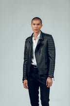 Kay Michaels 2.0 Gun Metal Hardware Leather Jacket (Man)