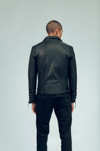 Alexander 3.0 Tall: Matte Black Hardware Leather Jacket (Man)