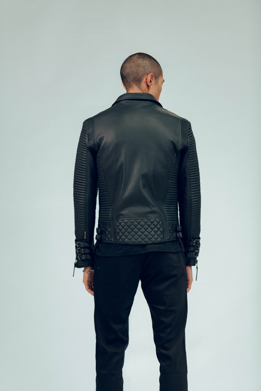 Alexander 3.0 Matte Black Hardware Leather Jacket (Man)