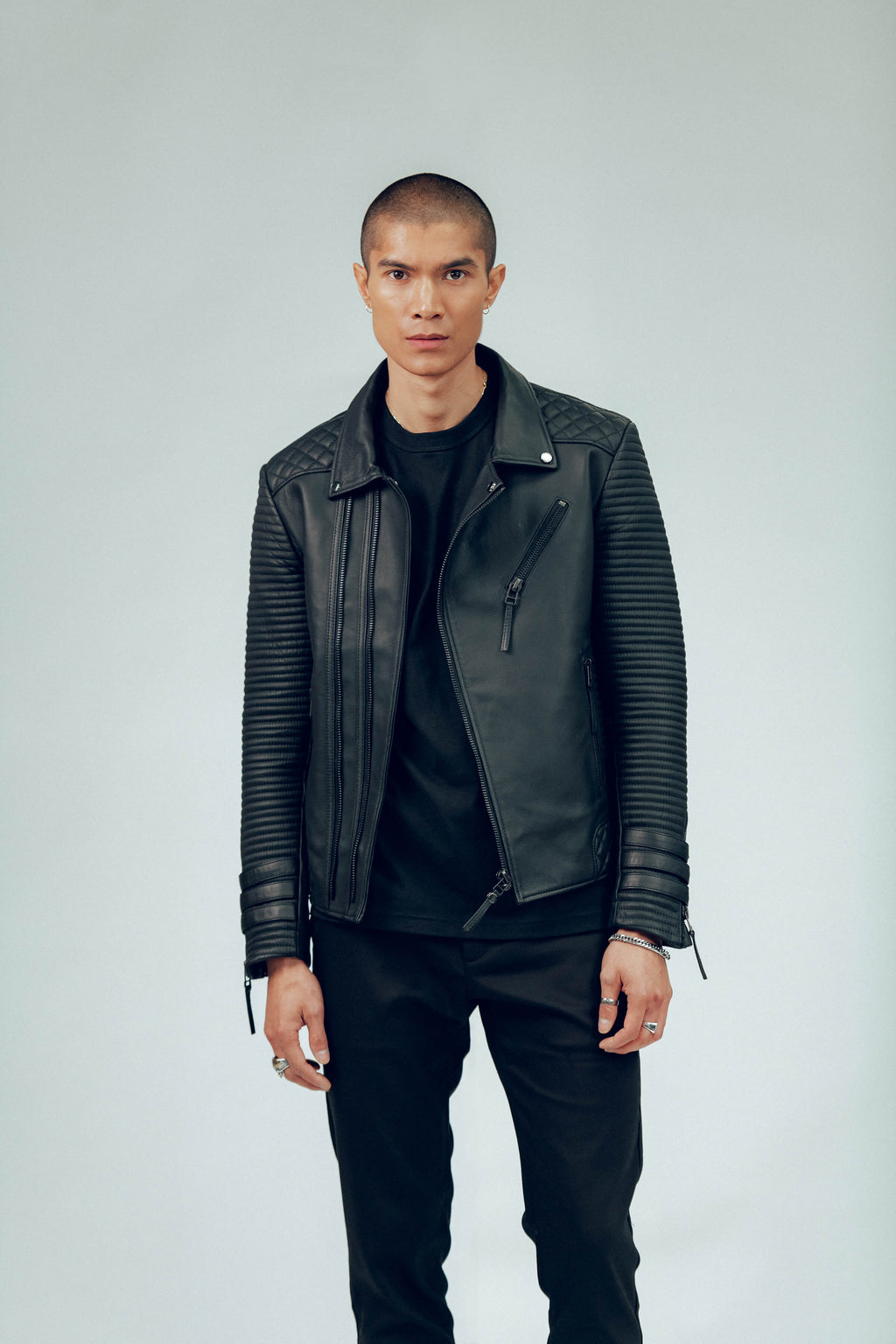 Alexander 3.0 Matte Black Hardware Leather Jacket (Man)