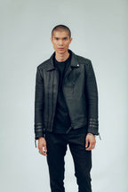 Alexander 3.0 Matte Black Hardware Leather Jacket (Man)