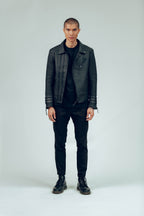Alexander 3.0 Matte Black Hardware Leather Jacket (Man)