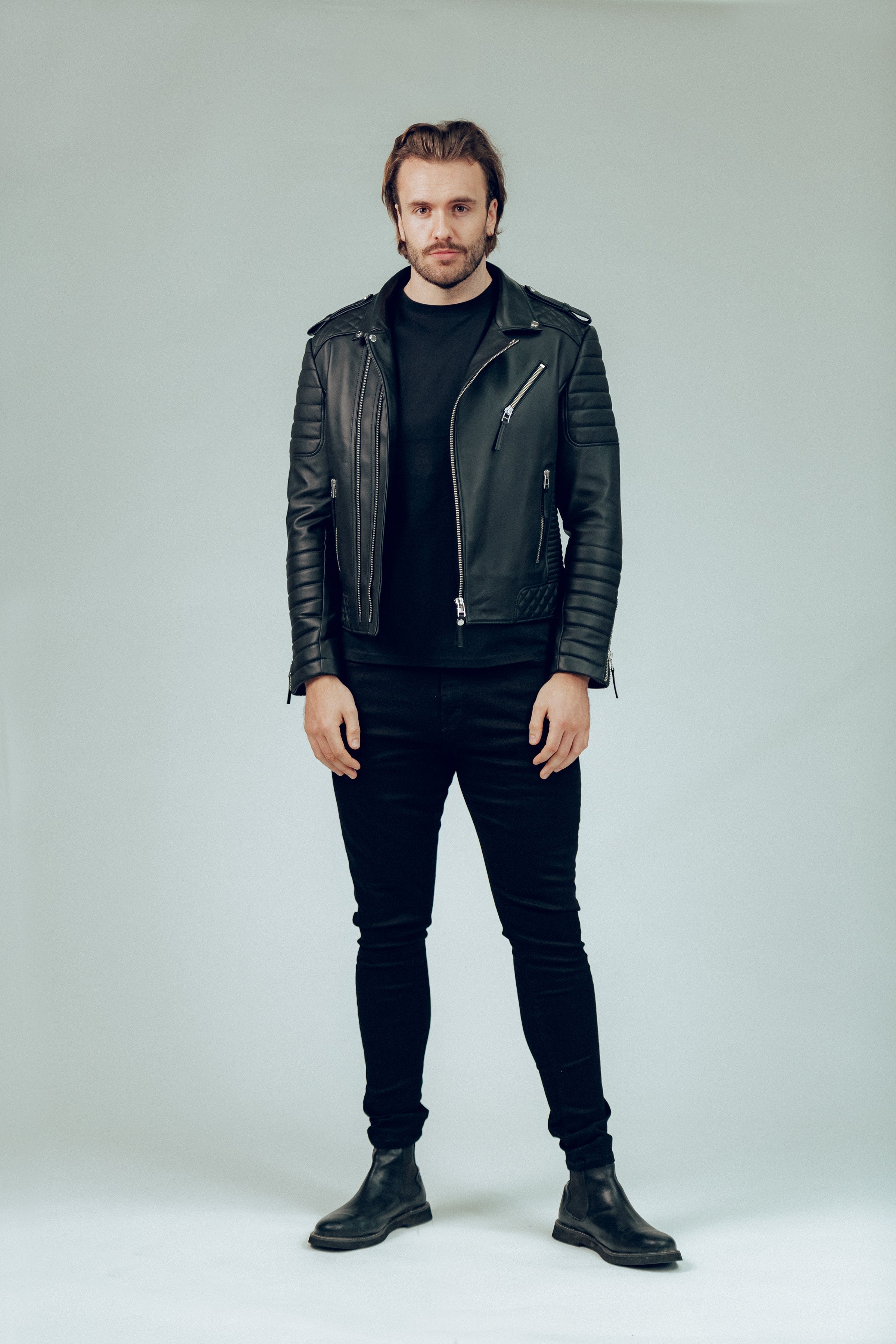 Kay Michaels 2.0 Leather Jacket Gold Hardware Tall (Man)