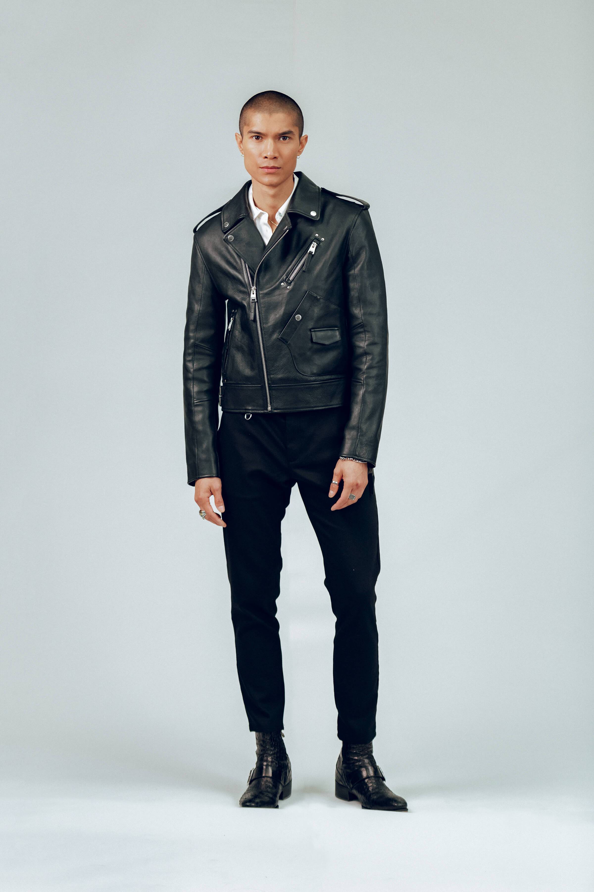 Biker Leather Jacket Tall