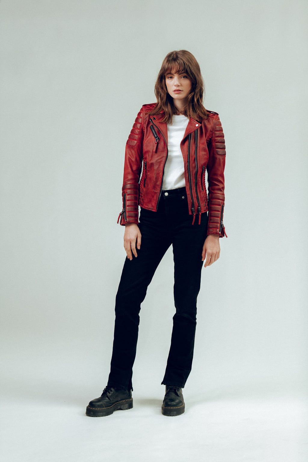 Kay Michaels 3.0: Burnt Red Leather Jacket (Woman)