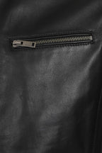 PETER Men's Classic Black Lamb Nappa Leather Jacket - Mandarin Collar