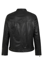 PETER Men's Classic Black Lamb Nappa Leather Jacket - Mandarin Collar
