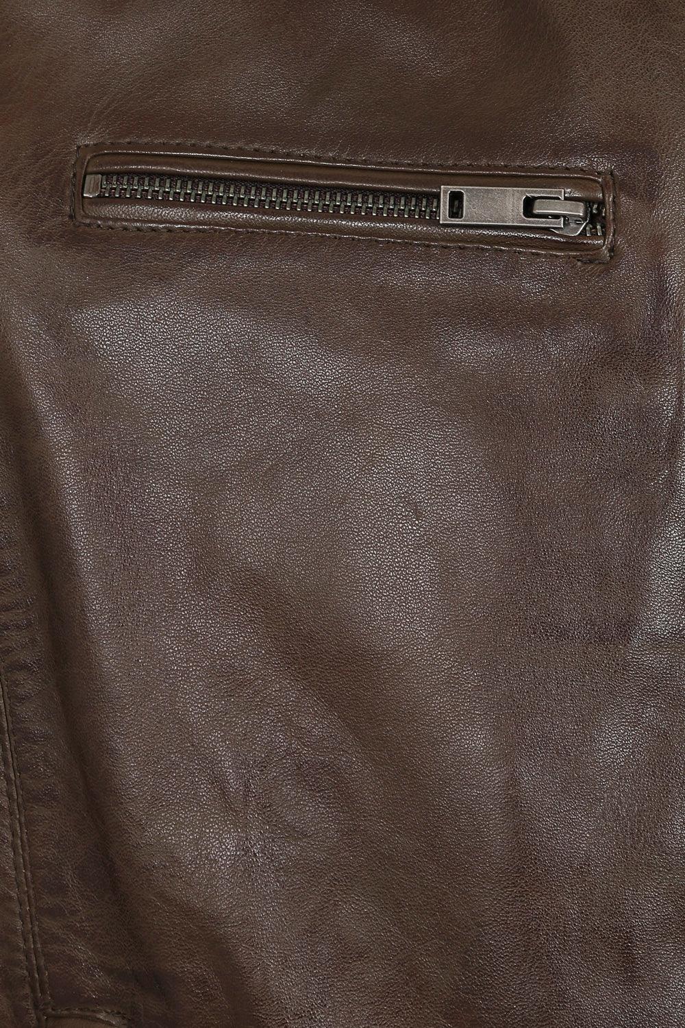 Men's Brown Genuine Nappa Leather Jacket - Classic PETER Style