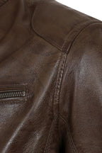 Men's Brown Genuine Nappa Leather Jacket - Classic PETER Style