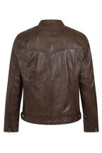 Men's Brown Genuine Nappa Leather Jacket - Classic PETER Style