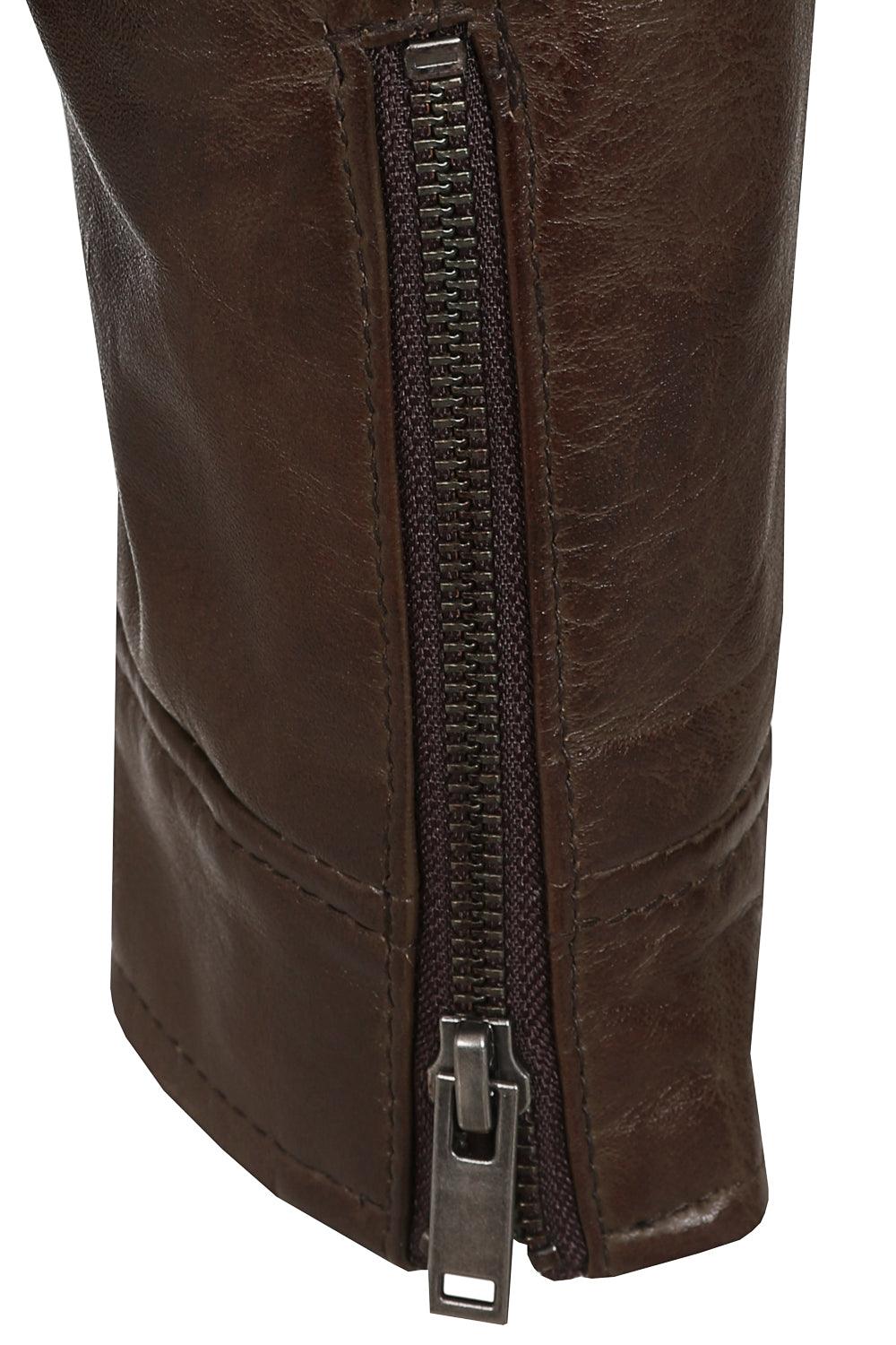 Men's Brown Genuine Nappa Leather Jacket - Classic PETER Style